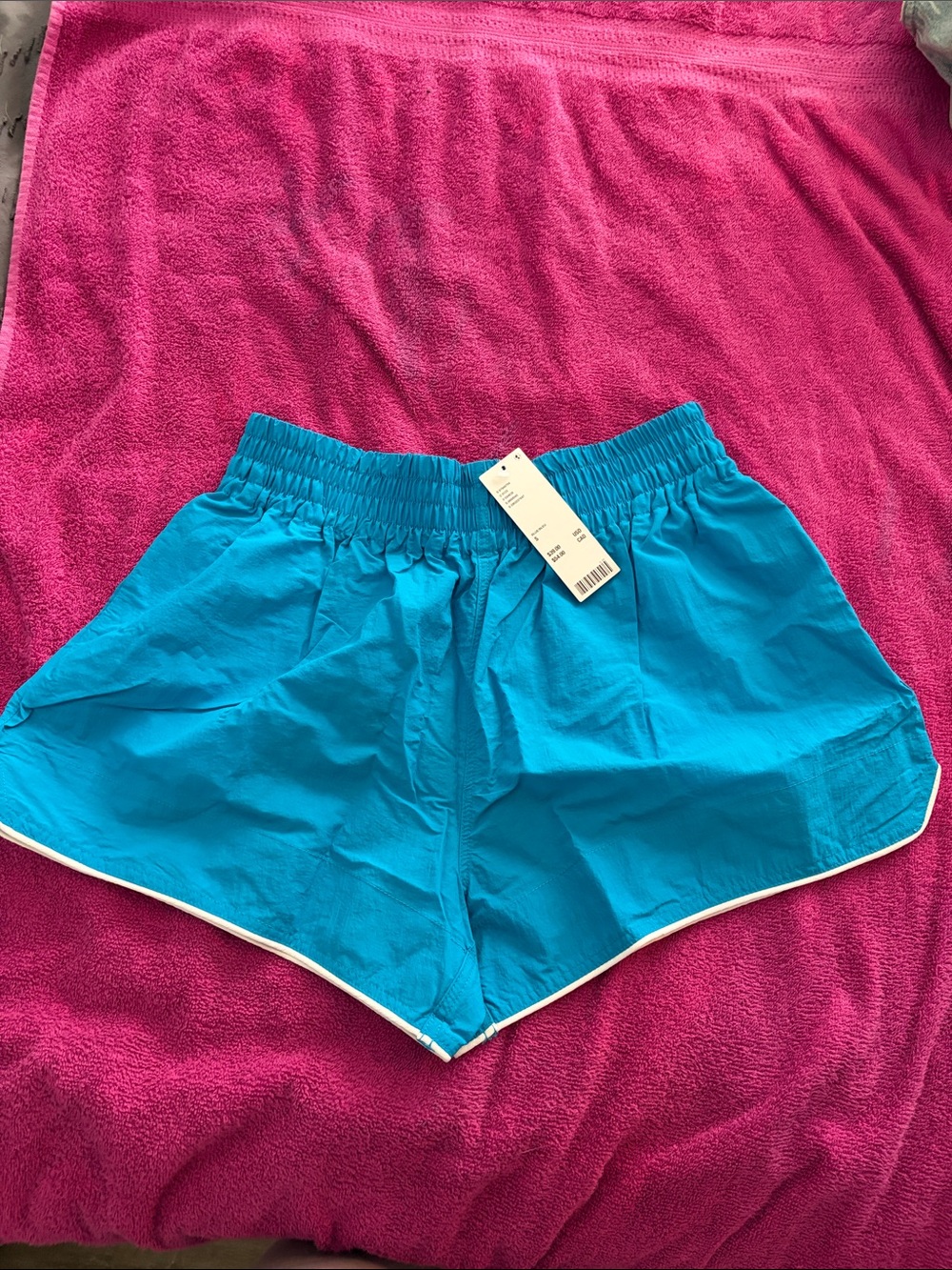 BDG Athletic Shorts in Bright Cyan with White Trim